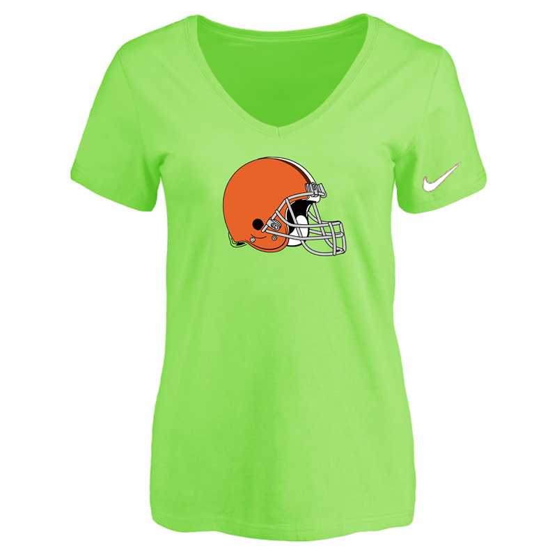 Women's Cleveland Browns L.Green Logo V neck T-Shirt FengYun,We sell and wholesale Women's Cleveland Browns L.Green Logo V neck T-Shirt FengYun on line form chian!