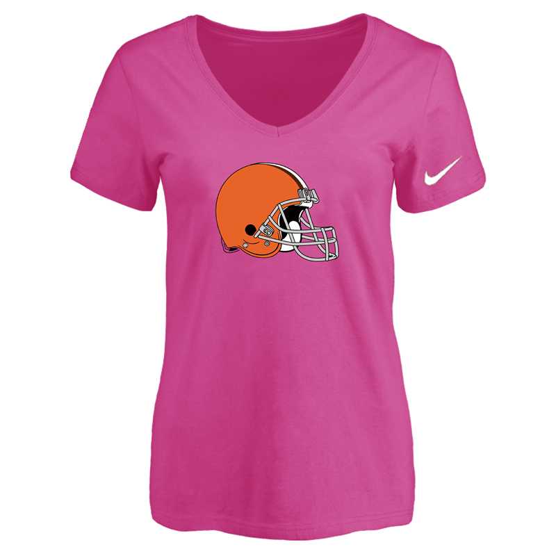 Women's Cleveland Browns Peach Logo V neck T-Shirt FengYun,We sell and wholesale Women's Cleveland Browns Peach Logo V neck T-Shirt FengYun on line form chian!