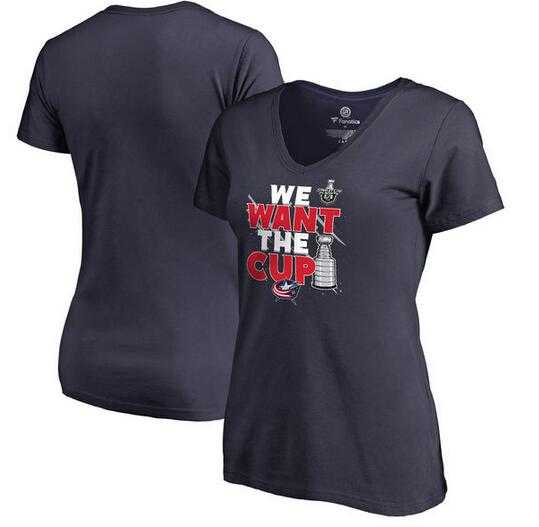 Women's Columbus Blue Jackets Fanatics Branded 2017 NHL Stanley Cup Playoff Participant Blue Line Slim Fit V Neck T Shirt Navy FengYun,We sell and wholesale Women's Columbus Blue Jackets Fanatics Branded 2017 NHL Stanley Cup Playoff Participant Blue Line Slim Fit V Neck T Shirt Navy FengYun on line form chian!