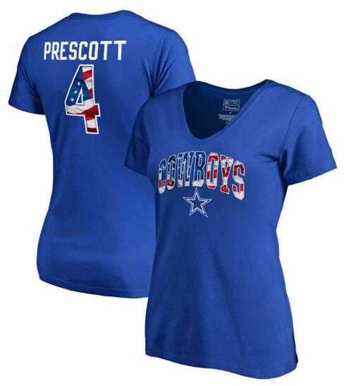 Women's Dallas Cowboys #4 Dak Prescott NFL Pro Line by Fanatics Branded Banner Wave Name & Number T Shirt Royal FengYun,We sell and wholesale Women's Dallas Cowboys #4 Dak Prescott NFL Pro Line by Fanatics Branded Banner Wave Name & Number T Shirt Royal FengYun on line form chian!