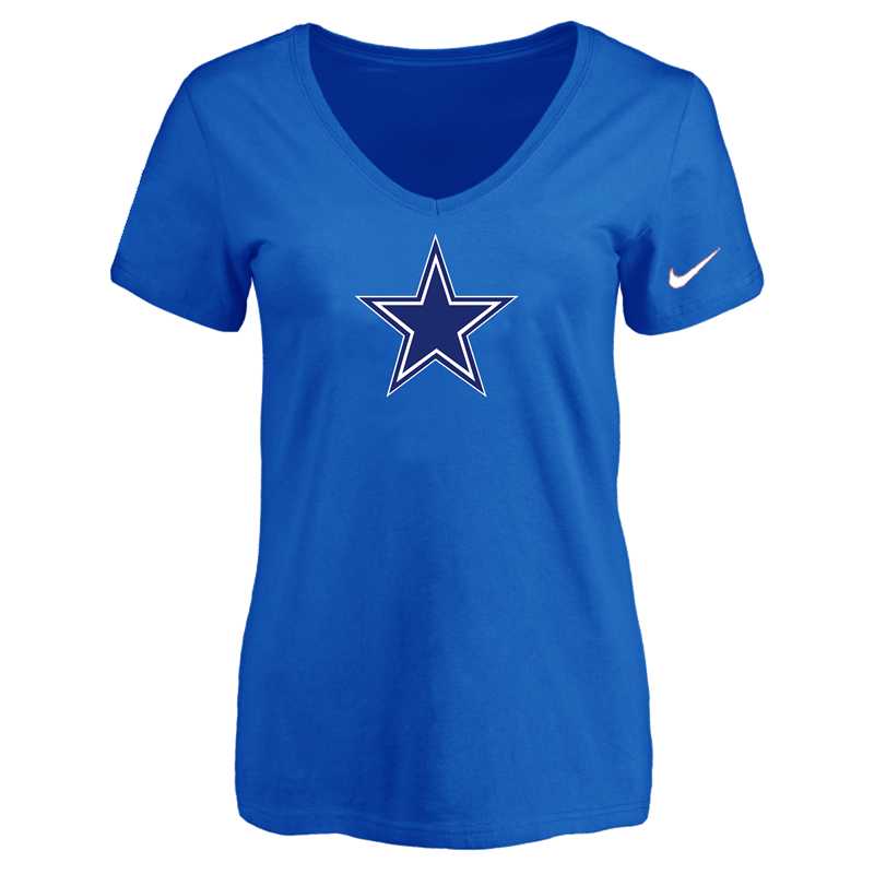 Women's Dallas Cowboys Blue Logo V neck T-Shirt FengYun,We sell and wholesale Women's Dallas Cowboys Blue Logo V neck T-Shirt FengYun on line form chian!
