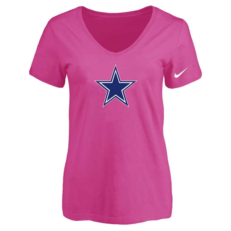 Women's Dallas Cowboys Peach Logo V neck T-Shirt FengYun,We sell and wholesale Women's Dallas Cowboys Peach Logo V neck T-Shirt FengYun on line form chian!