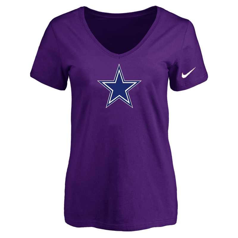 Women's Dallas Cowboys Purple Logo V neck T-Shirt FengYun,We sell and wholesale Women's Dallas Cowboys Purple Logo V neck T-Shirt FengYun on line form chian!