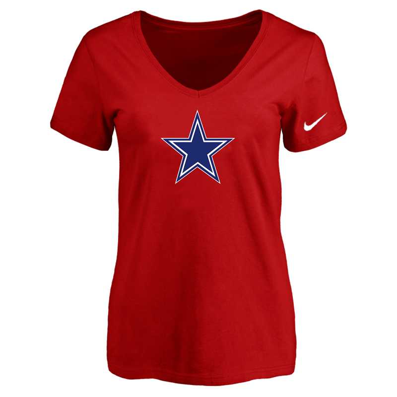 Women's Dallas Cowboys Red Logo V neck T-Shirt FengYun,We sell and wholesale Women's Dallas Cowboys Red Logo V neck T-Shirt FengYun on line form chian!