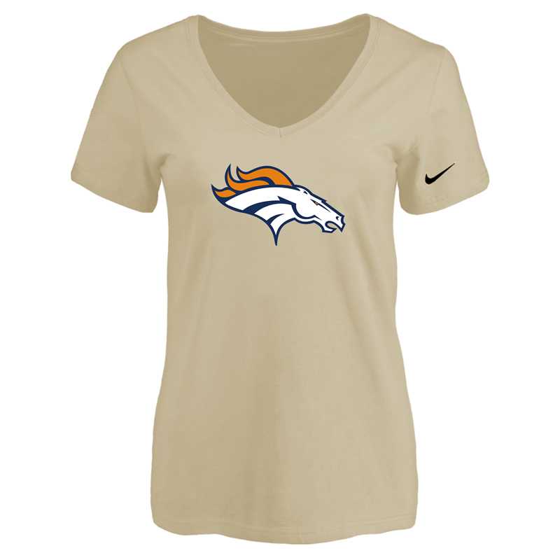 Women's Denver Broncos Beige Logo V neck T-Shirt FengYun,We sell and wholesale Women's Denver Broncos Beige Logo V neck T-Shirt FengYun on line form chian!