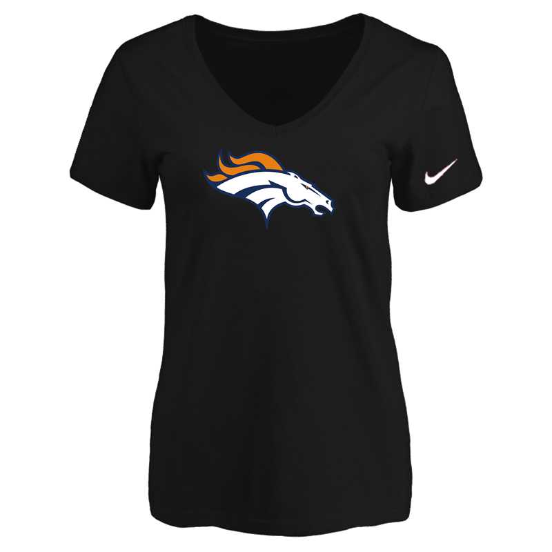 Women's Denver Broncos Black Logo V neck T-Shirt FengYun,We sell and wholesale Women's Denver Broncos Black Logo V neck T-Shirt FengYun on line form chian!
