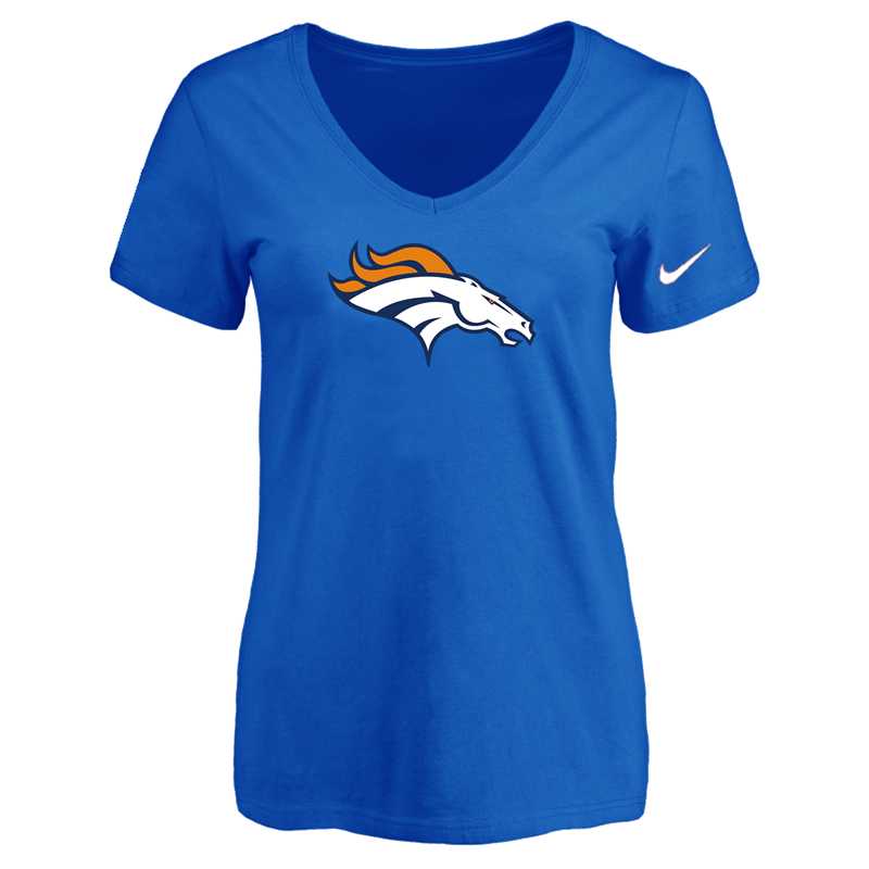 Women's Denver Broncos Blue Logo V neck T-Shirt FengYun,We sell and wholesale Women's Denver Broncos Blue Logo V neck T-Shirt FengYun on line form chian!