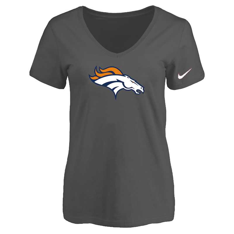 Women's Denver Broncos D.Gray Logo V neck T-Shirt FengYun,We sell and wholesale Women's Denver Broncos D.Gray Logo V neck T-Shirt FengYun on line form chian!