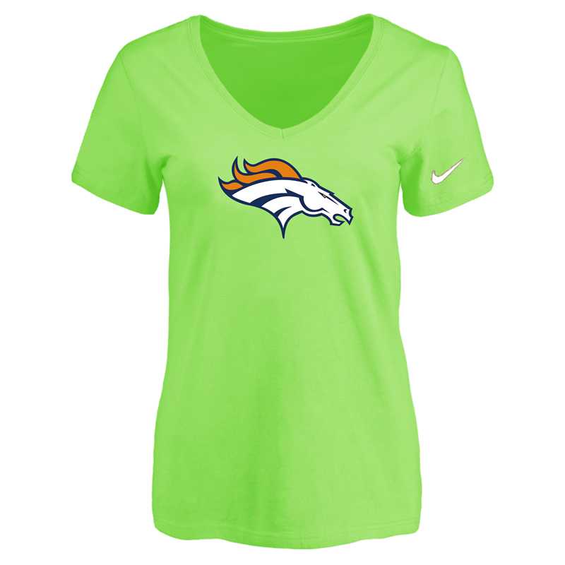 Women's Denver Broncos L.Green Logo V neck T-Shirt FengYun,We sell and wholesale Women's Denver Broncos L.Green Logo V neck T-Shirt FengYun on line form chian!