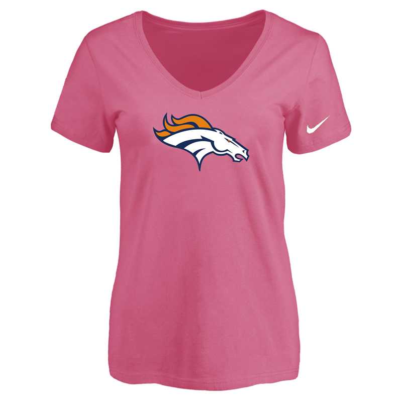 Women's Denver Broncos Pink Logo V neck T-Shirt FengYun,We sell and wholesale Women's Denver Broncos Pink Logo V neck T-Shirt FengYun on line form chian!