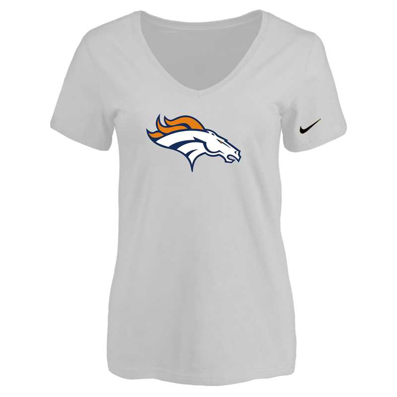 Women's Denver Broncos White Logo V neck T-Shirt FengYun,We sell and wholesale Women's Denver Broncos White Logo V neck T-Shirt FengYun on line form chian!