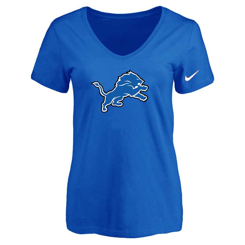 Women's Detroit Lions Blue Logo V neck T-Shirt FengYun,We sell and wholesale Women's Detroit Lions Blue Logo V neck T-Shirt FengYun on line form chian!