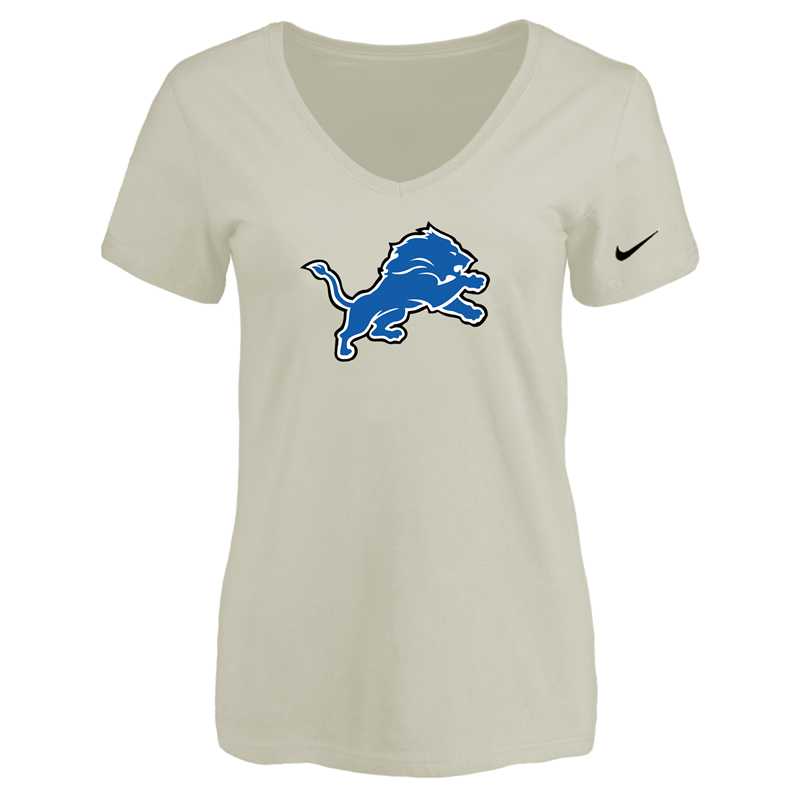 Women's Detroit Lions Cream Logo V neck T-Shirt FengYun,We sell and wholesale Women's Detroit Lions Cream Logo V neck T-Shirt FengYun on line form chian!