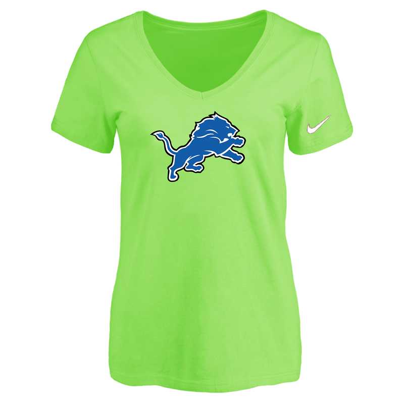 Women's Detroit Lions L.Green Logo V neck T-Shirt FengYun,We sell and wholesale Women's Detroit Lions L.Green Logo V neck T-Shirt FengYun on line form chian!