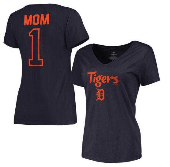 Women's Detroit Tigers 2017 Mother's Day #1 Mom V-Neck T-Shirt - Navy FengYun,We sell and wholesale Women's Detroit Tigers 2017 Mother's Day #1 Mom V-Neck T-Shirt - Navy FengYun on line form chian!