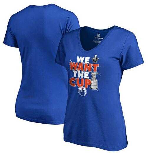Women's Edmonton Oilers Fanatics Branded 2017 NHL Stanley Cup Playoff Participant Blue Line Plus Size V Neck T Shirt Royal FengYun,We sell and wholesale Women's Edmonton Oilers Fanatics Branded 2017 NHL Stanley Cup Playoff Participant Blue Line Plus Size V Neck T Shirt Royal FengYun on line form chian!
