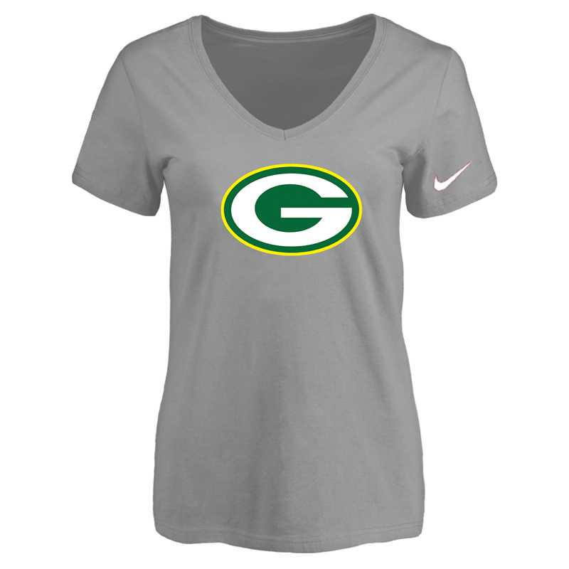 Women's Green Bay Packers L.Gray Logo V neck T-Shirt FengYun,We sell and wholesale Women's Green Bay Packers L.Gray Logo V neck T-Shirt FengYun on line form chian!