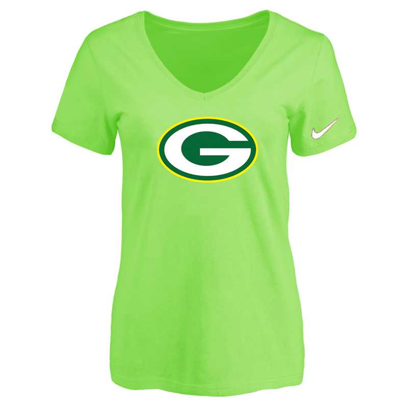Women's Green Bay Packers L.Green Logo V neck T-Shirt FengYun,We sell and wholesale Women's Green Bay Packers L.Green Logo V neck T-Shirt FengYun on line form chian!