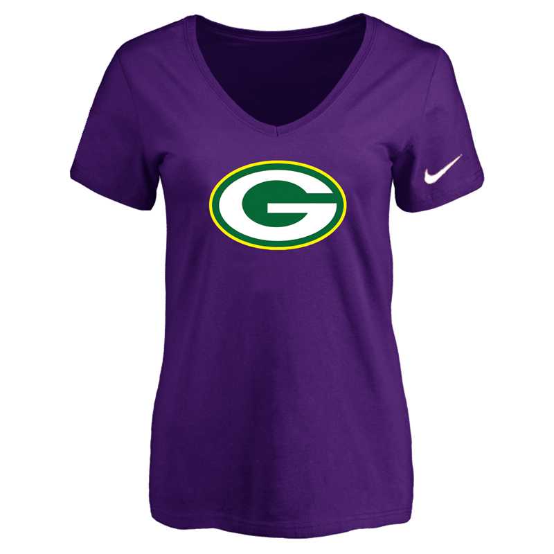 Women's Green Bay Packers Purple Logo V neck T-Shirt FengYun,We sell and wholesale Women's Green Bay Packers Purple Logo V neck T-Shirt FengYun on line form chian!