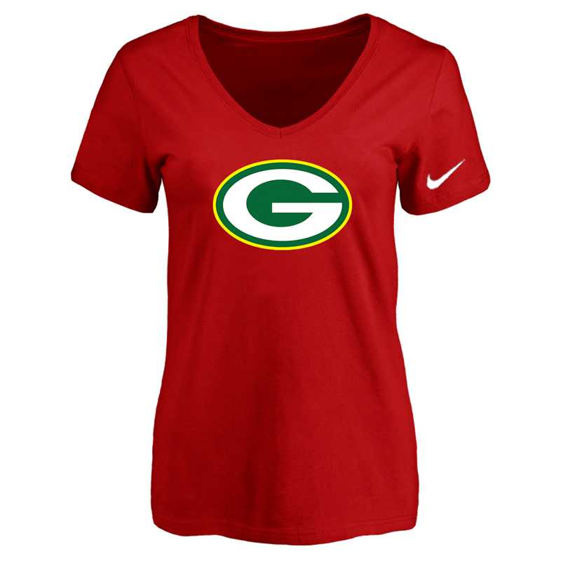 Women's Green Bay Packers Red Logo V neck T-Shirt FengYun,We sell and wholesale Women's Green Bay Packers Red Logo V neck T-Shirt FengYun on line form chian!