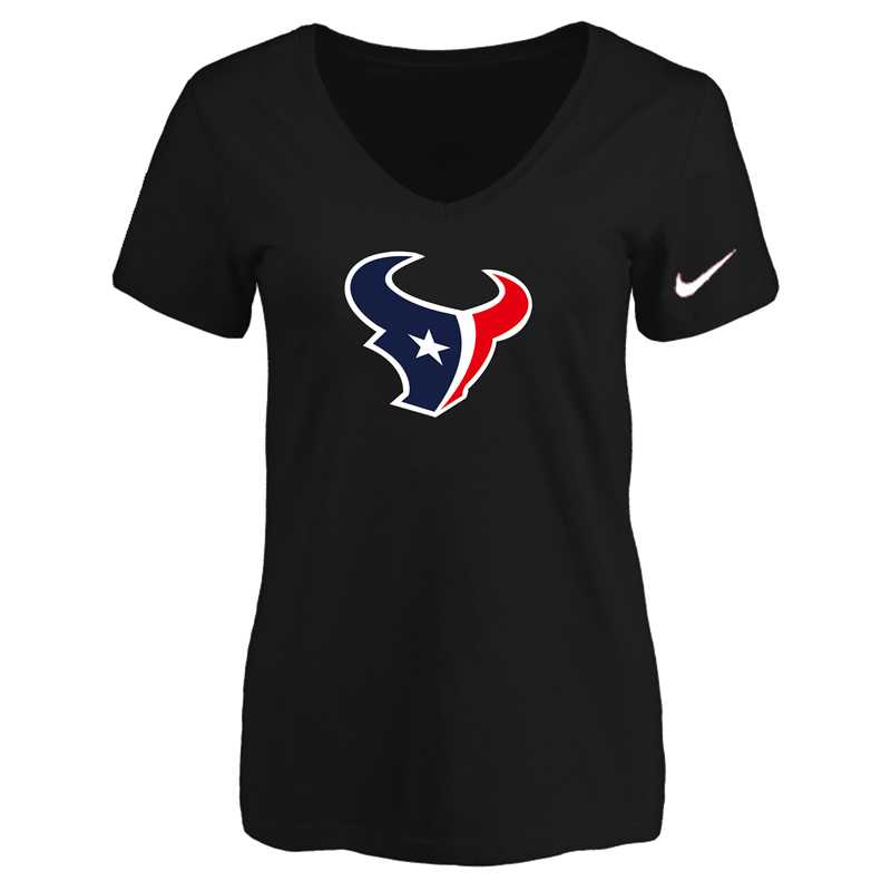 Women's Houston Texans Black Logo V neck T-Shirt FengYun,We sell and wholesale Women's Houston Texans Black Logo V neck T-Shirt FengYun on line form chian!