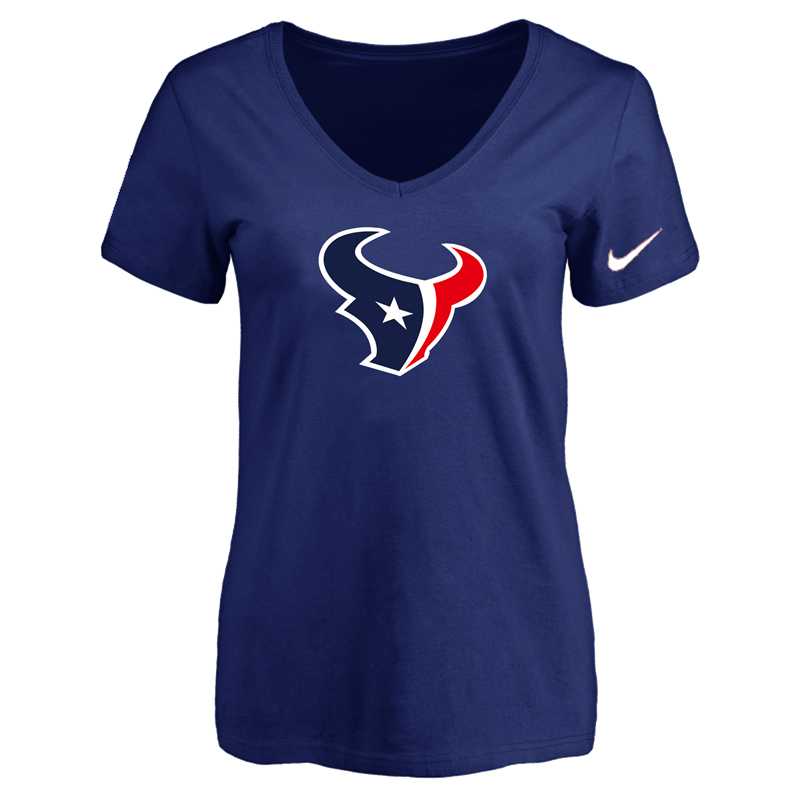 Women's Houston Texans D.Blue Logo V neck T-Shirt FengYun,We sell and wholesale Women's Houston Texans D.Blue Logo V neck T-Shirt FengYun on line form chian!