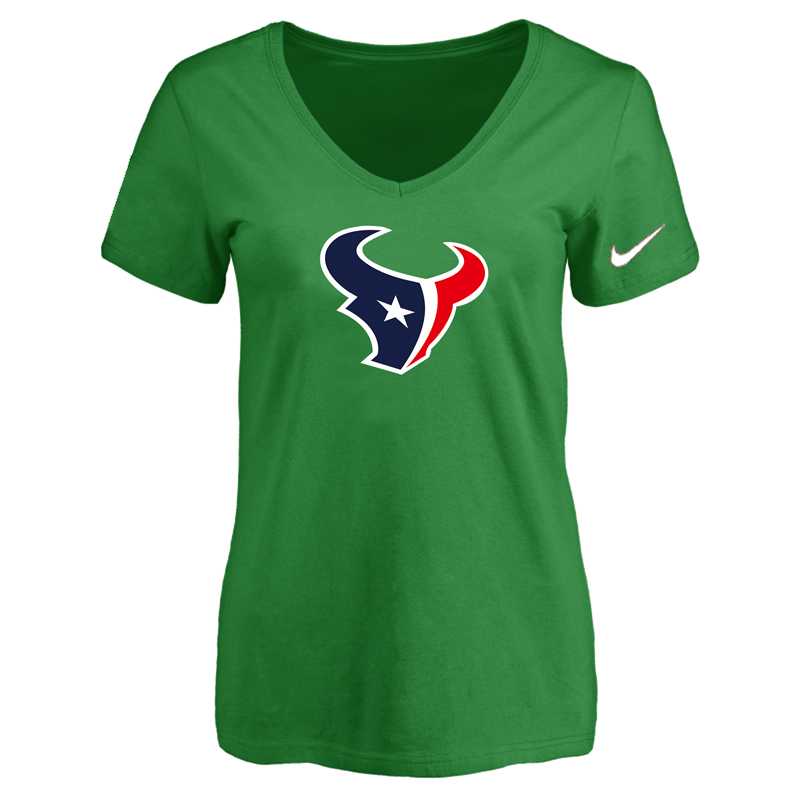 Women's Houston Texans D.Green Logo V neck T-Shirt FengYun,We sell and wholesale Women's Houston Texans D.Green Logo V neck T-Shirt FengYun on line form chian!