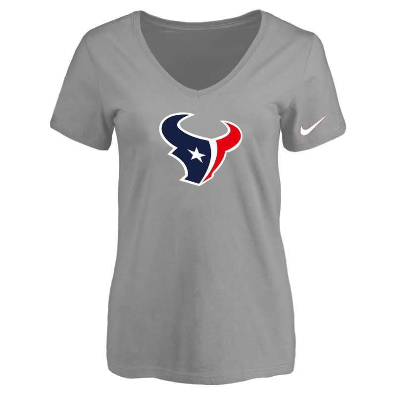 Women's Houston Texans L.Gray Logo V neck T-Shirt FengYun,We sell and wholesale Women's Houston Texans L.Gray Logo V neck T-Shirt FengYun on line form chian!