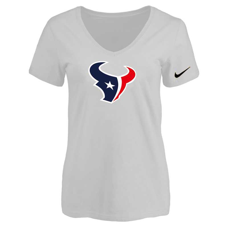 Women's Houston Texans White Logo V neck T-Shirt FengYun,We sell and wholesale Women's Houston Texans White Logo V neck T-Shirt FengYun on line form chian!