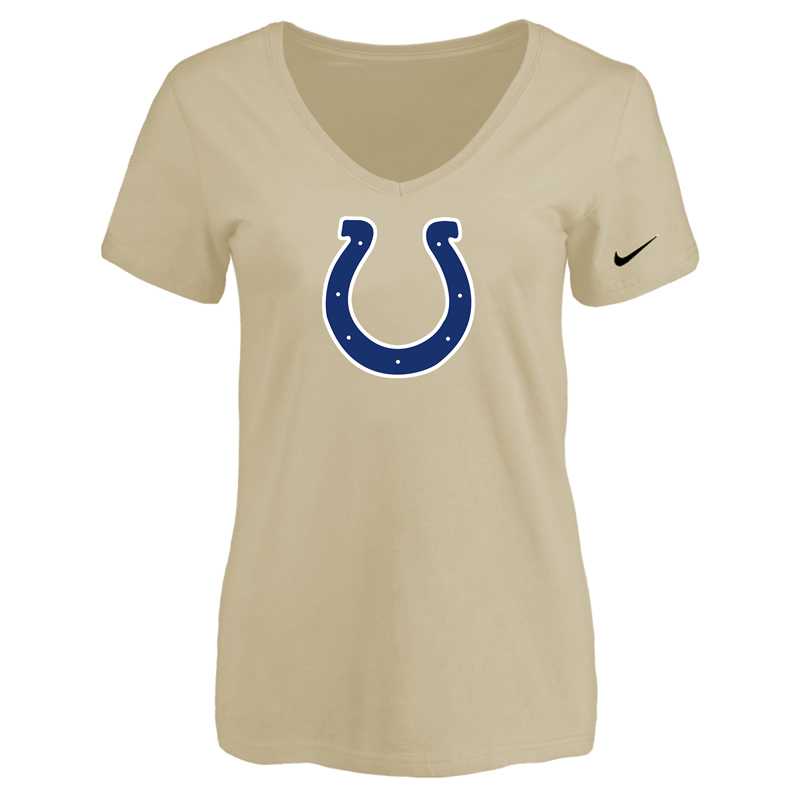 Women's Indiannapolis Colts Beige Logo V neck T-Shirt FengYun,We sell and wholesale Women's Indiannapolis Colts Beige Logo V neck T-Shirt FengYun on line form chian!