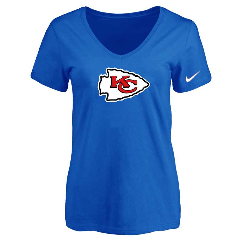 Women's Kansas City Chief Blue Logo V neck T-Shirt FengYun,We sell and wholesale Women's Kansas City Chief Blue Logo V neck T-Shirt FengYun on line form chian!