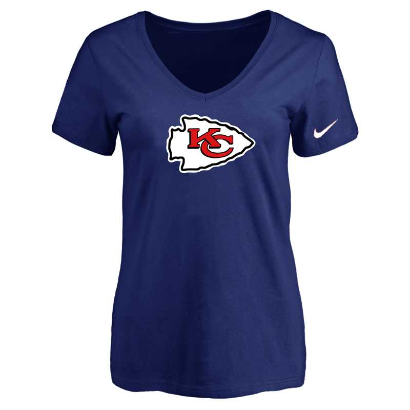 Women's Kansas City Chief D.Blue Logo V neck T-Shirt FengYun,We sell and wholesale Women's Kansas City Chief D.Blue Logo V neck T-Shirt FengYun on line form chian!