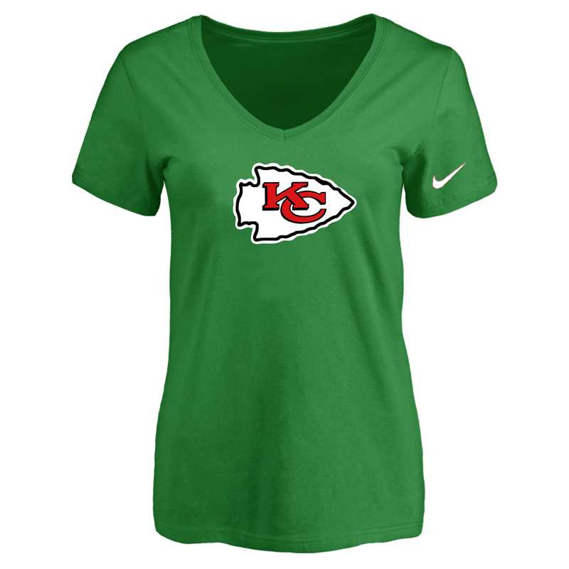 Women's Kansas City Chief D.Green Logo V neck T-Shirt FengYun,We sell and wholesale Women's Kansas City Chief D.Green Logo V neck T-Shirt FengYun on line form chian!