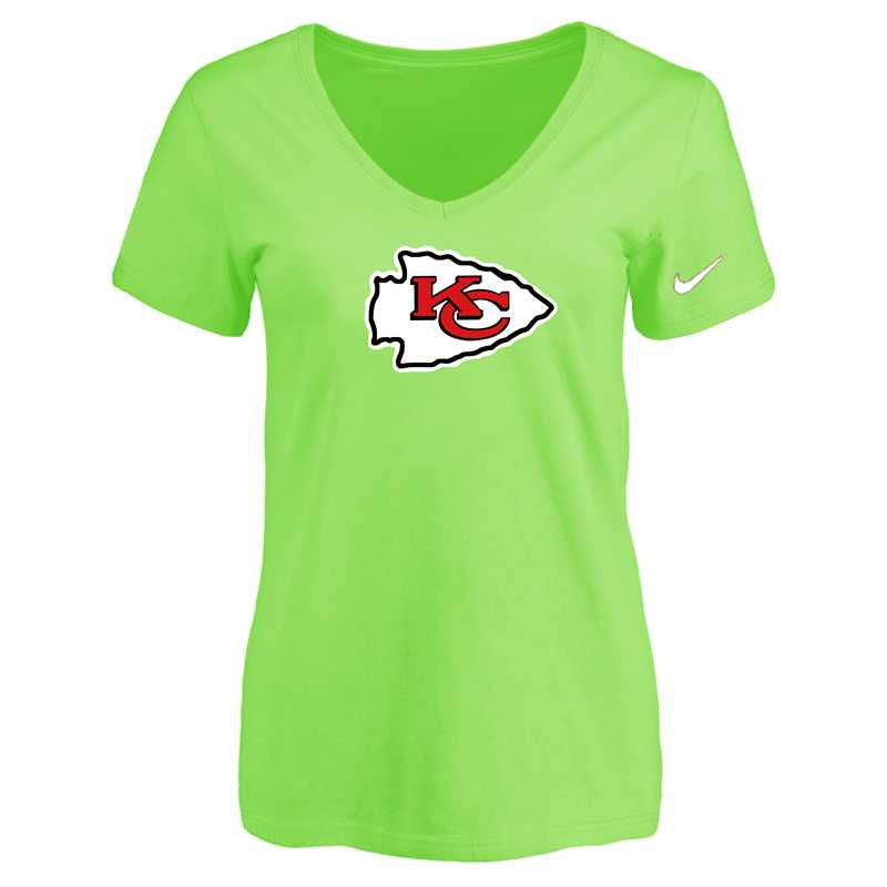 Women's Kansas City Chief L.Green Logo V neck T-Shirt FengYun,We sell and wholesale Women's Kansas City Chief L.Green Logo V neck T-Shirt FengYun on line form chian!