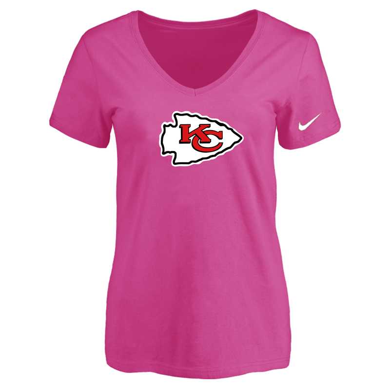 Women's Kansas City Chief Peach Logo V neck T-Shirt FengYun,We sell and wholesale Women's Kansas City Chief Peach Logo V neck T-Shirt FengYun on line form chian!
