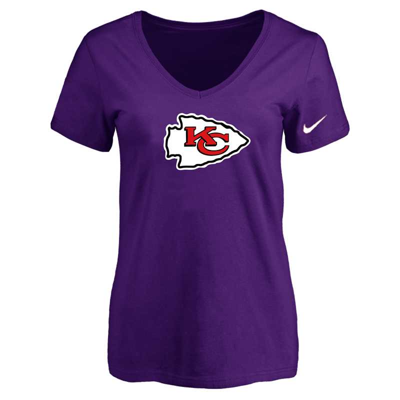 Women's Kansas City Chief Purple Logo V neck T-Shirt FengYun,We sell and wholesale Women's Kansas City Chief Purple Logo V neck T-Shirt FengYun on line form chian!