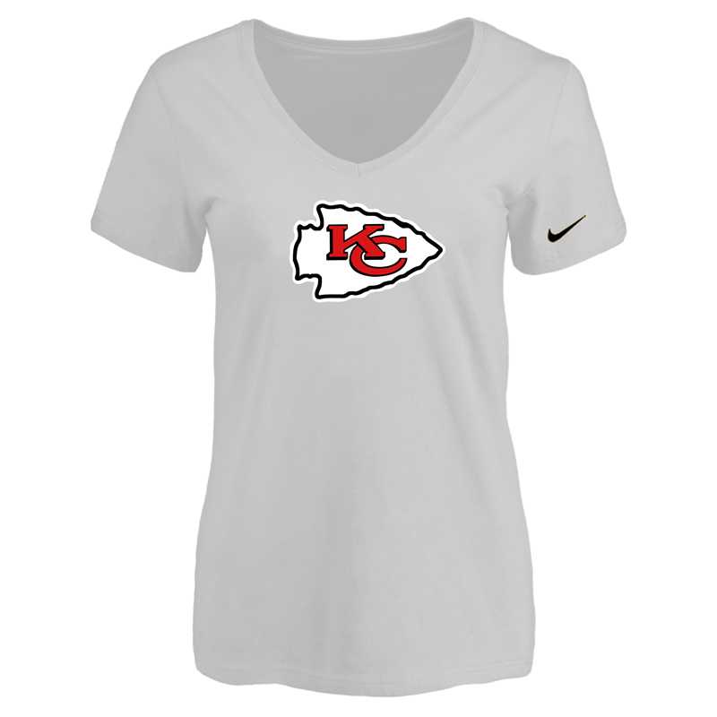 Women's Kansas City Chief White Logo V neck T-Shirt FengYun,We sell and wholesale Women's Kansas City Chief White Logo V neck T-Shirt FengYun on line form chian!