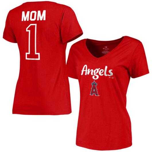 Women's Los Angeles Angels of Anaheim 2017 Mother's Day #1 Mom V-Neck T-Shirt - Red FengYun,We sell and wholesale Women's Los Angeles Angels of Anaheim 2017 Mother's Day #1 Mom V-Neck T-Shirt - Red FengYun on line form chian!