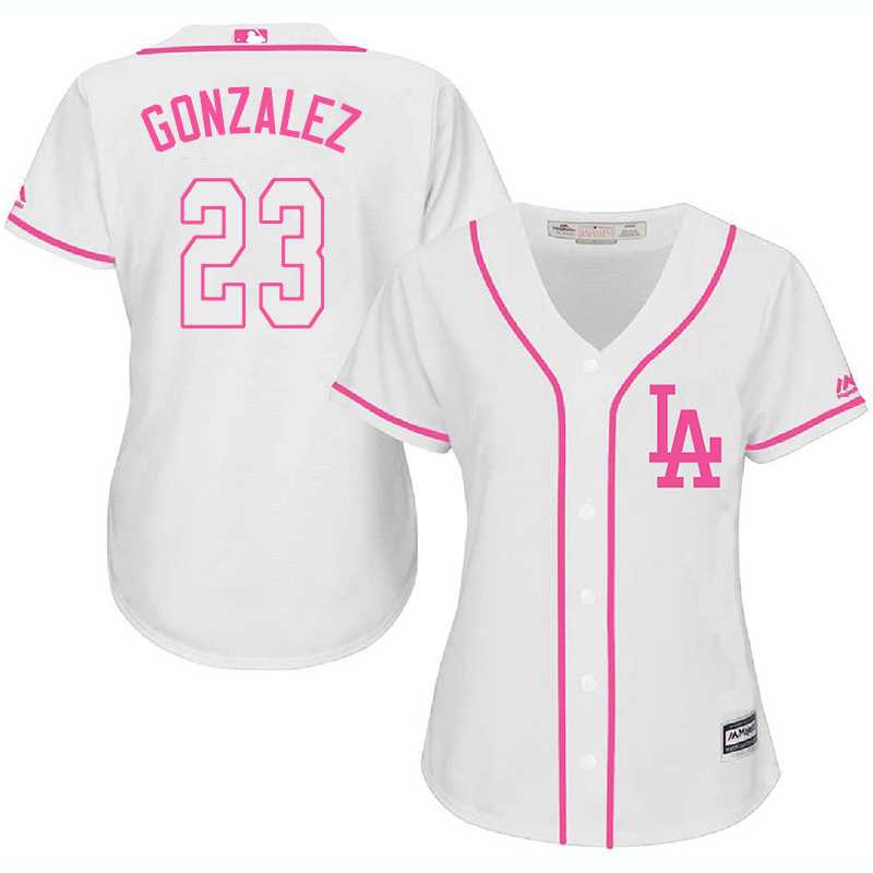 Women's Los Angeles Dodgers #23 Adrian Gonzalez White Pink New Cool Base Jersey,We sell and wholesale Women's Los Angeles Dodgers #23 Adrian Gonzalez White Pink New Cool Base Jersey on line form chian!