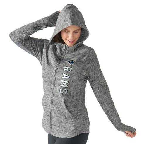 Women's Los Angeles Rams G III 4Her by Carl Banks Recovery Full Zip Hoodie Heathered Gray FengYun,We sell and wholesale Women's Los Angeles Rams G III 4Her by Carl Banks Recovery Full Zip Hoodie Heathered Gray FengYun on line form chian!