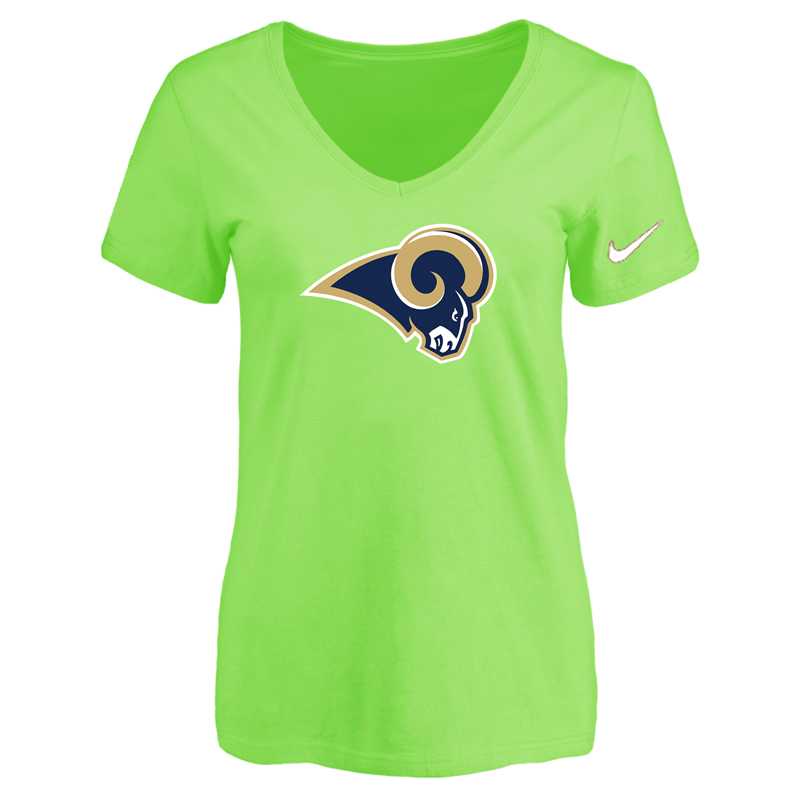 Women's Los Angeles Rams L.Green Logo V neck T-Shirt FengYun,We sell and wholesale Women's Los Angeles Rams L.Green Logo V neck T-Shirt FengYun on line form chian!