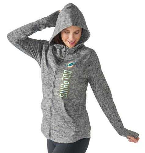 Women's Miami Dolphins G III 4Her by Carl Banks Recovery Full Zip Hoodie Gray FengYun,We sell and wholesale Women's Miami Dolphins G III 4Her by Carl Banks Recovery Full Zip Hoodie Gray FengYun on line form chian!