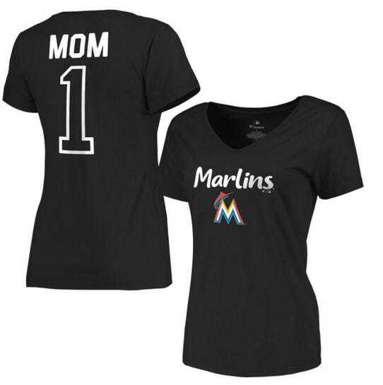 Women's Miami Marlins 2017 Mother's Day #1 Mom V-Neck T-Shirt - Black FengYun,We sell and wholesale Women's Miami Marlins 2017 Mother's Day #1 Mom V-Neck T-Shirt - Black FengYun on line form chian!