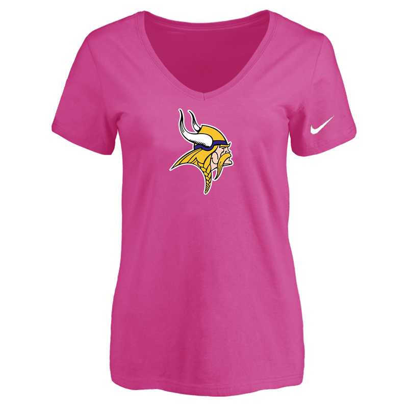 Women's Minnesota Vikings Peach Logo V neck T-Shirt FengYun,We sell and wholesale Women's Minnesota Vikings Peach Logo V neck T-Shirt FengYun on line form chian!