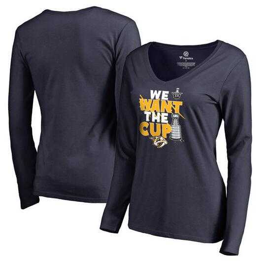 Women's Nashville Predators Fanatics Branded 2017 NHL Stanley Cup Playoff Participant Blue Line V Neck Long Sleeve T Shirt Navy FengYun,We sell and wholesale Women's Nashville Predators Fanatics Branded 2017 NHL Stanley Cup Playoff Participant Blue Line V Neck Long Sleeve T Shirt Navy FengYun on line form chian!