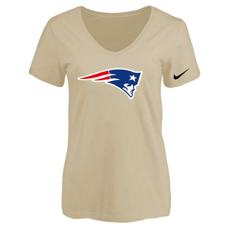 Women's New England Patriots 49ers Beige Logo V neck T-Shirt FengYun,We sell and wholesale Women's New England Patriots 49ers Beige Logo V neck T-Shirt FengYun on line form chian!