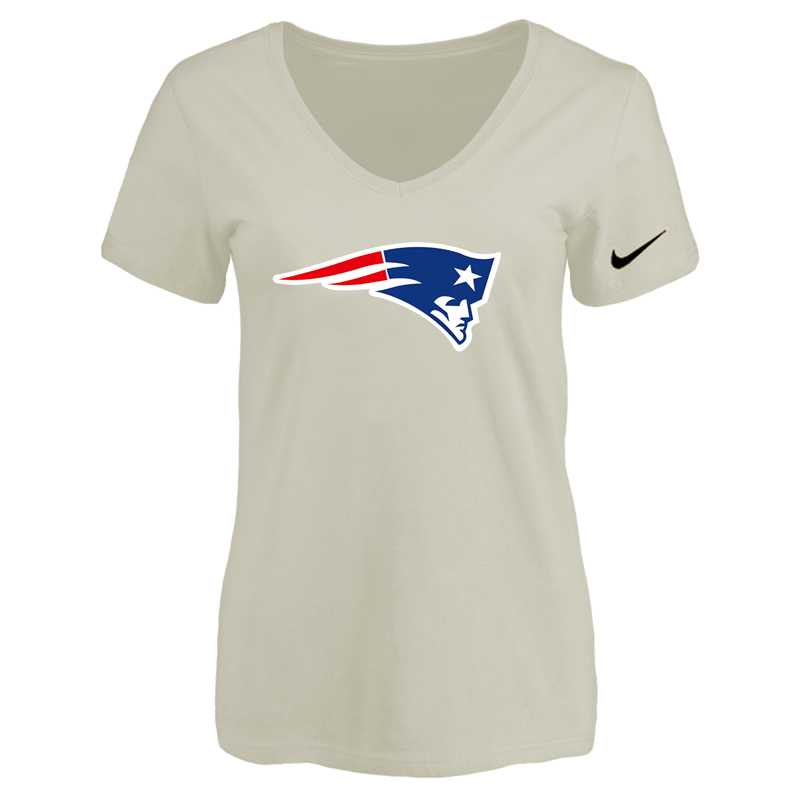 Women's New England Patriots Cream Logo V neck T-Shirt FengYun,We sell and wholesale Women's New England Patriots Cream Logo V neck T-Shirt FengYun on line form chian!