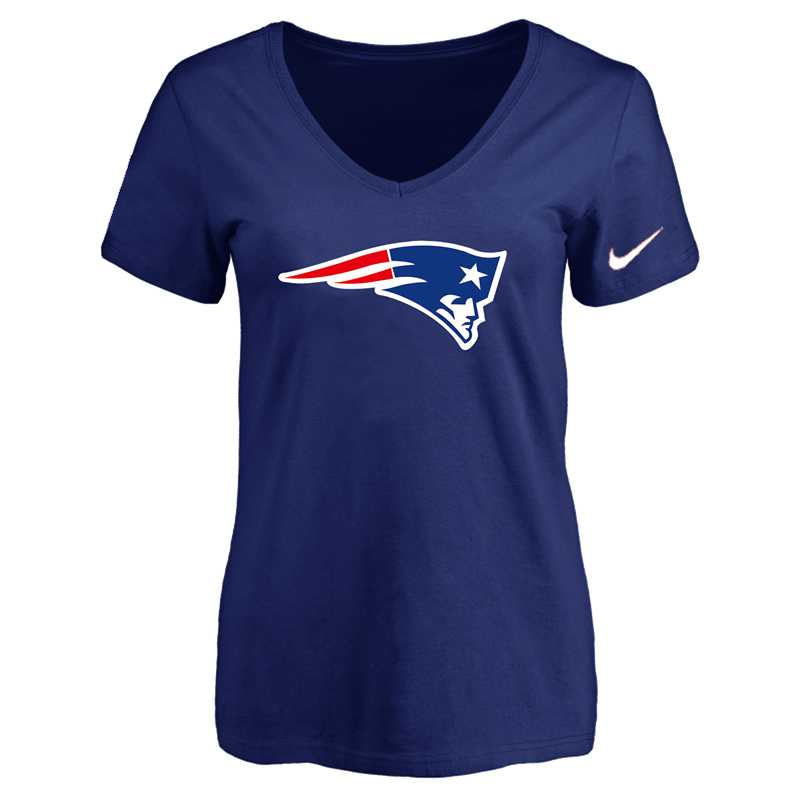 Women's New England Patriots D.Blue Logo V neck T-Shirt FengYun,We sell and wholesale Women's New England Patriots D.Blue Logo V neck T-Shirt FengYun on line form chian!