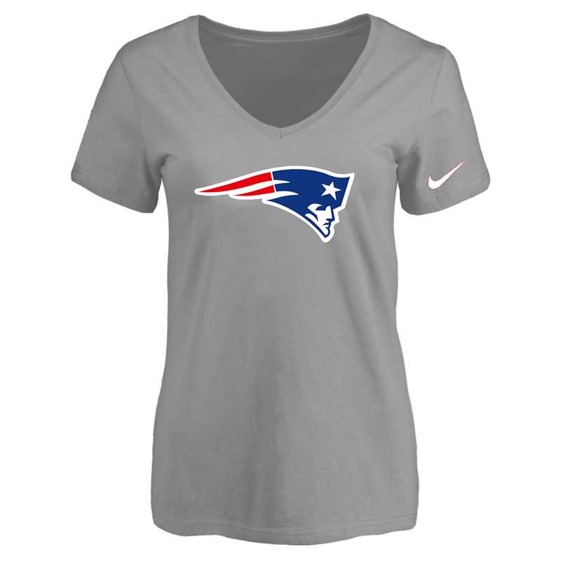 Women's New England Patriots L.Gray Logo V neck T-Shirt FengYun,We sell and wholesale Women's New England Patriots L.Gray Logo V neck T-Shirt FengYun on line form chian!