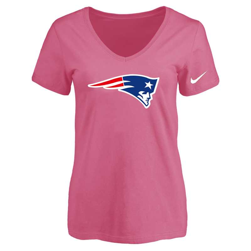 Women's New England Patriots Pink Logo V neck T-Shirt FengYun,We sell and wholesale Women's New England Patriots Pink Logo V neck T-Shirt FengYun on line form chian!